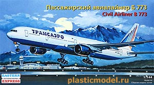 Восточный Экспресс 14477  1:144, B-773 "Transaero" Civil airliner (Б-773 «Трансаэро» пассажирский авиалайнер)