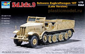 Trumpeter 07252  1:72, German Sd.Kfz.9 Schwere Zugkraftwagen 18t Type F3, Late Version  (Немецкий 18-тонный транспортер Sd.Kfz.9, поздняя версия)